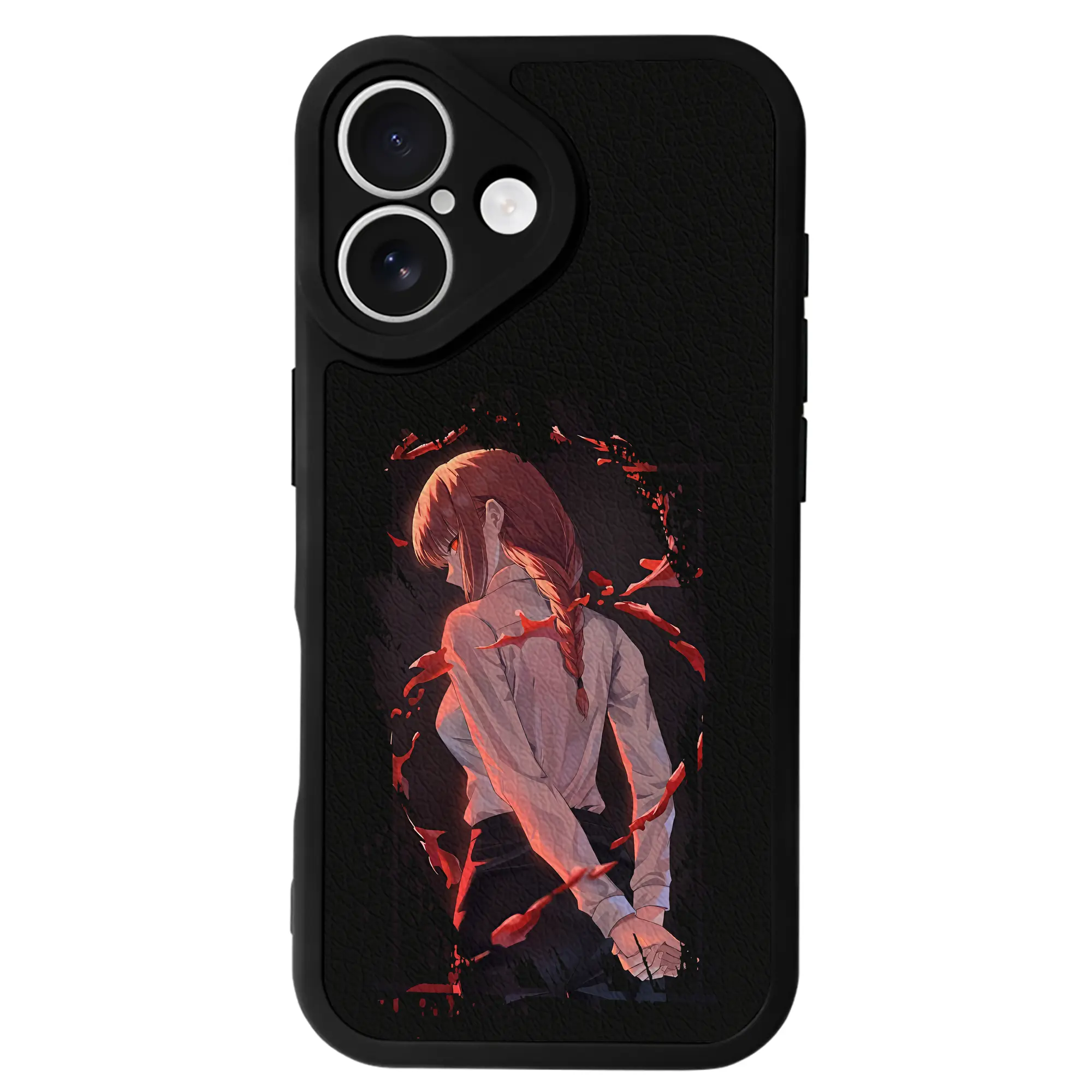 チェンソーマン グッズ,マキマ - IPhone 16シリーズ対応 ・ シリコンスマホケース ・ レザー調 ・ 高精度フィット ・ 耐衝撃 ・ ワイヤレス充電対応 ・ 精密カット